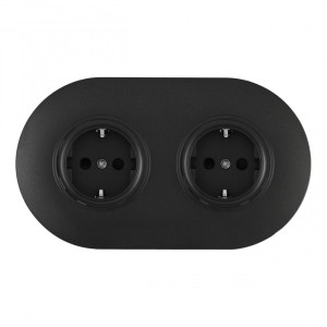 Розетка SET08-2 SET08-2-40-1x2 black