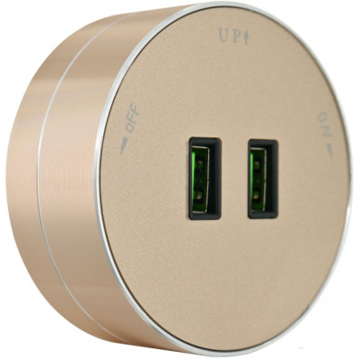 Трековая розетка Am-track-sockets 380011TS/USBx2 Gold