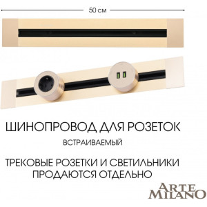 Электроустановочный шинопровод Am-track-sockets 382305TB/50 Gold