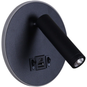 Настенный светильник  86203-9.2-001KT LED12W+USB BK