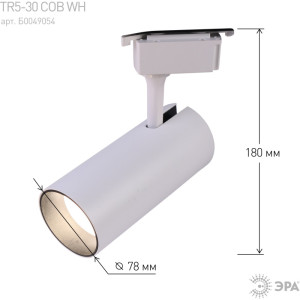 Трековый светильник  TR5-30 COB WH