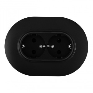 Розетка SET08-2 SET08-double-40-2 black