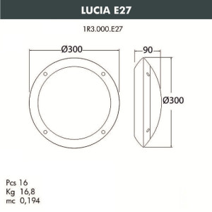 Настенный светильник уличный Lucia 1R3.000.000.AYE27OR1