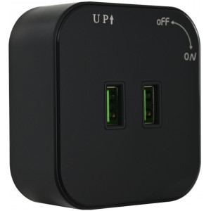 Трековая розетка Am-track-sockets 380022TS/USBx2 Black