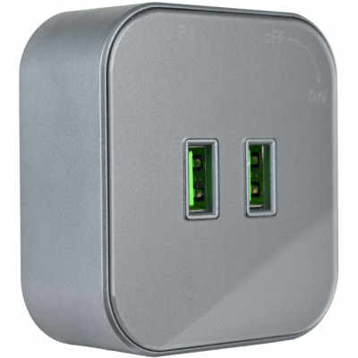 Трековая розетка Am-track-sockets 380022TS/USBx2 Grey