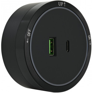Трековая розетка Am-track-sockets 380066TS LED/USB-Type-C Black