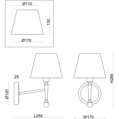 Бра Rosemary FR5190WL-01BS1