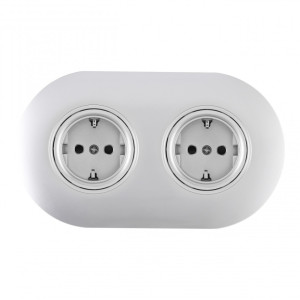 Розетка SET08-2 SET08-2-40-1x2 silver