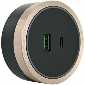 Трековая розетка Am-track-sockets 380066TS LED/USB-Type-C Gold