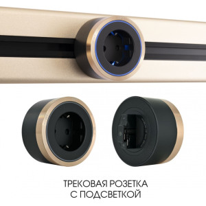 Трековая розетка Am-track-sockets 380066TS LED/ES Gold