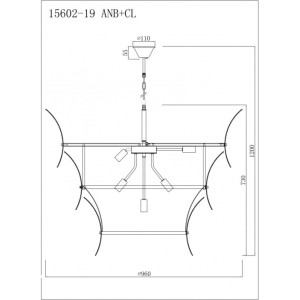 Подвесная люстра Gramercy 15602-19 ANB+CL