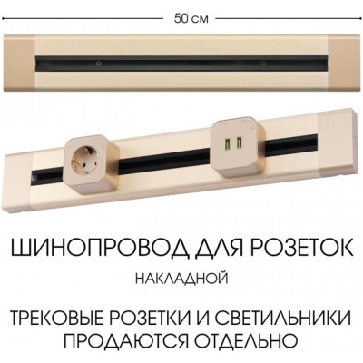 Электроустановочный шинопровод Am-track-sockets 382305TO/50 Gold