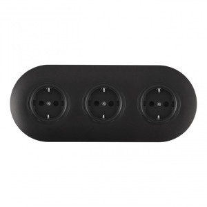 Розетка SET08-3 SET08-3-40-1x3 black