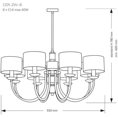 Потолочная люстра Cero CER-ZW-8(N)