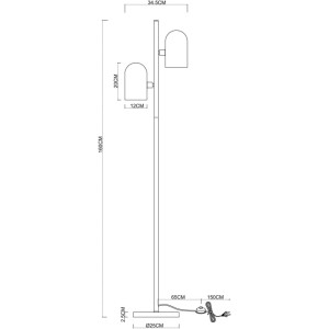 Торшер Cassel A5454PN-2PB