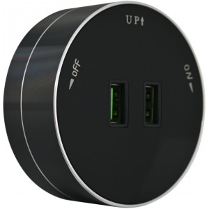 Трековая розетка Am-track-sockets 380011TS/USBx2 Black