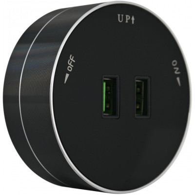 Трековая розетка Am-track-sockets 380011TS/USBx2 Black
