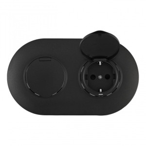 Розетка SET08-2 SET08-2-41-1x2 black